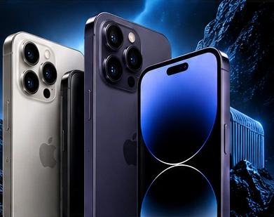 Teléfonos premium sobre fondo azul, de la referencia MacCell