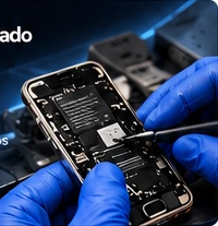 Reparación de teléfono con herramientas